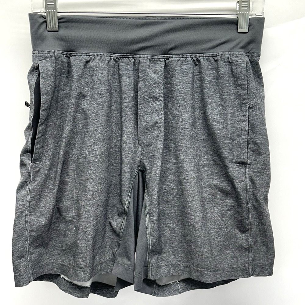 Lululemon Men's Small Grey T.H.E. Linerless Gym Training Shorts (C7)